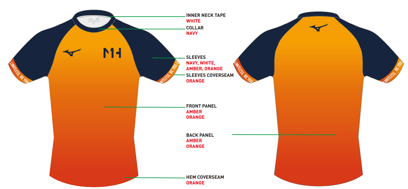 MH1 Orange Gradient Performance tee